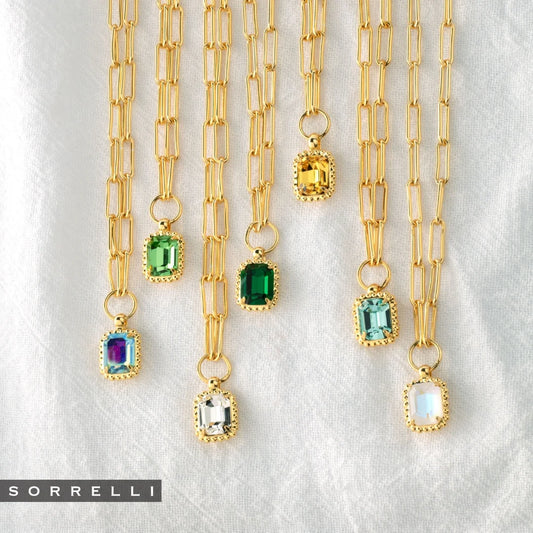 Octavia Scalloped Pendant Necklace-Emerald