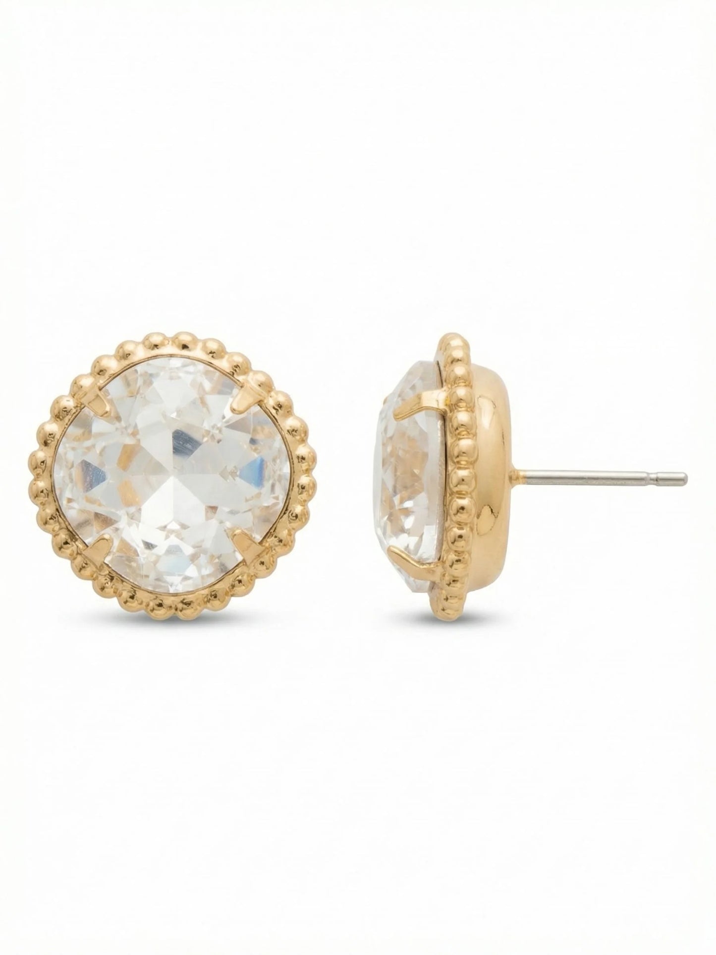 Cushion Cut Crystal Solitaire Stud Earrings- EBX10BGCRY