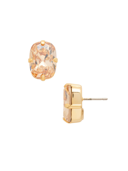 Nia Oval Stud Earrings - Dark Champagne