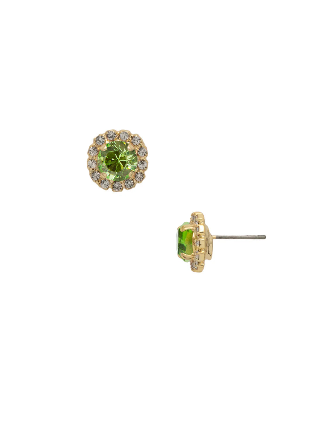 Haute Halo Stud Earrings-Peridot