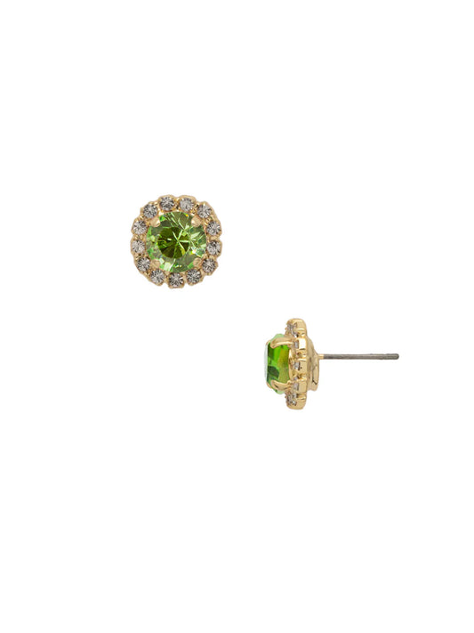 Haute Halo Stud Earrings-Peridot