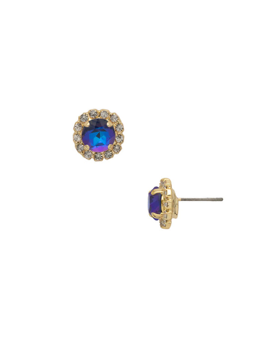 Haute Halo Stud Earrings-Royal Blue Delite