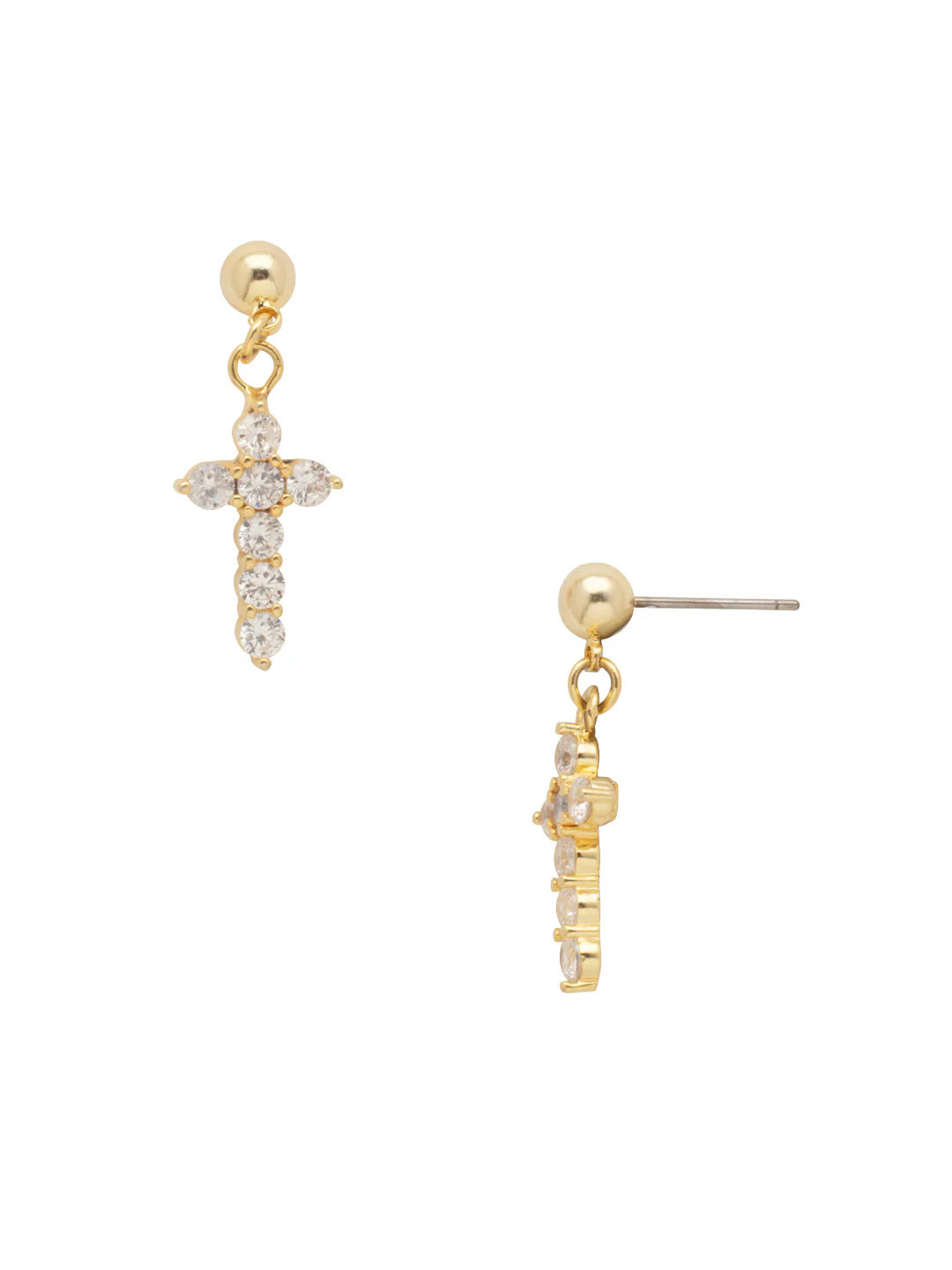 Crystal Cross Dangle Earrings EFM7BGCRY