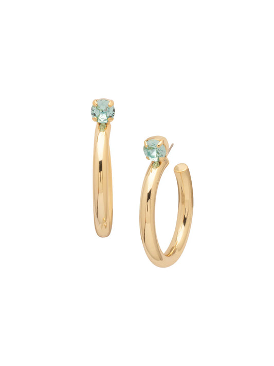 Keely Studded Hoop Earrings-Aquamarine