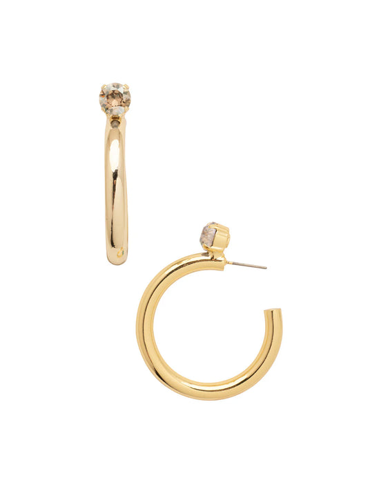 Keely Studded Hoop Earrings-Dark Champagne