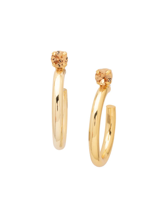 Keeley Studded Hoop Earrings- Light Colorado