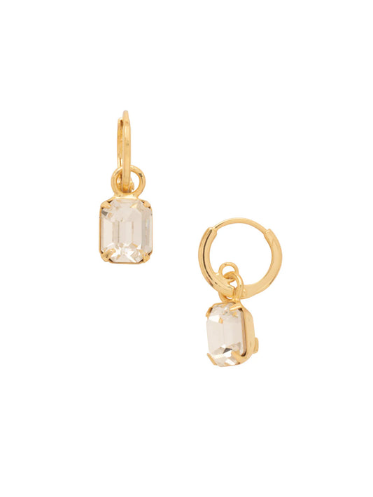 Octavia Huggie Hoop Earrings- Crystal