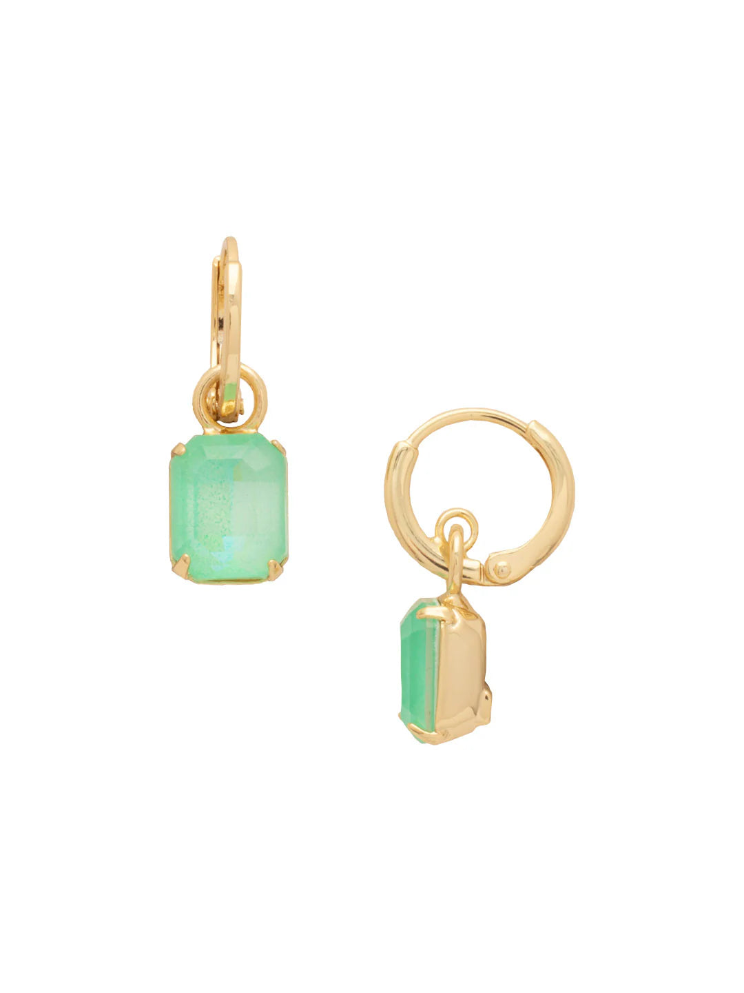 Octavia Huggie Hoop Earrings- Mint Delite
