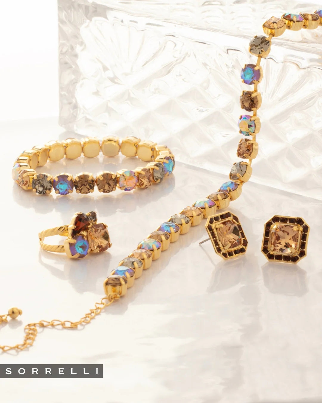 Matilda Tennis Necklace-Honey Bourbon