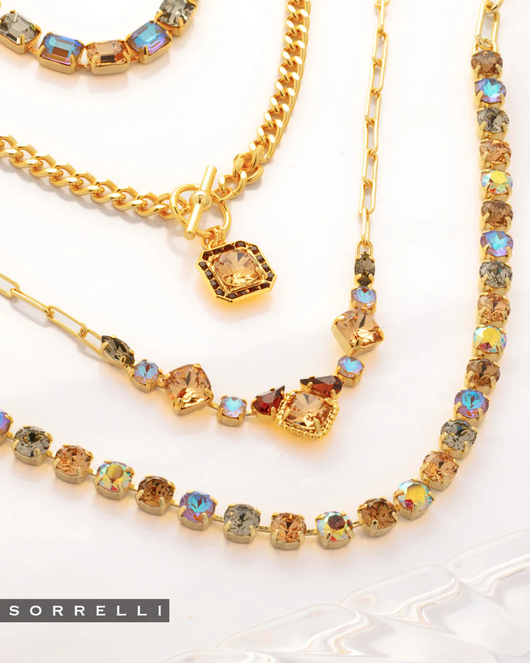 Izzy Tennis Necklace-Honey Bourbon