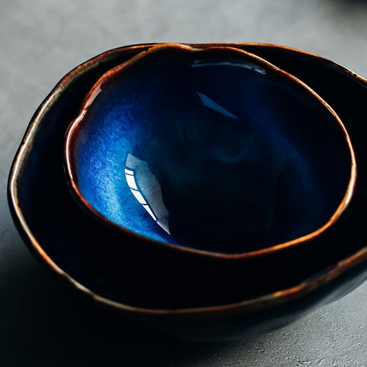 Ultrazo Ocean Waves Deep Blue Bowls