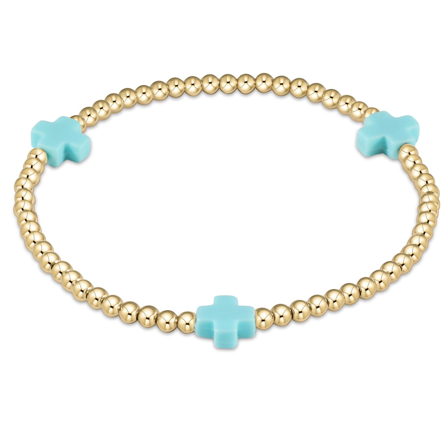 Enewton Classic Gold 3mm bracelet- Turquoise Signature Cross