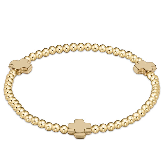 Signature Cross 3mm Gold Bracelet