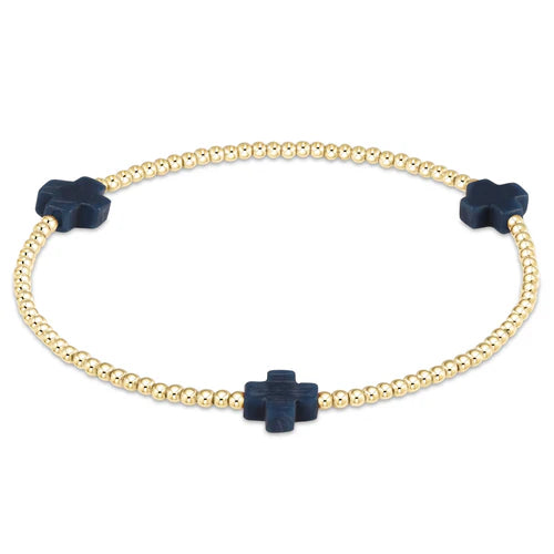 Enewton Classic Gold- Navy Cross Bracelet 2mm