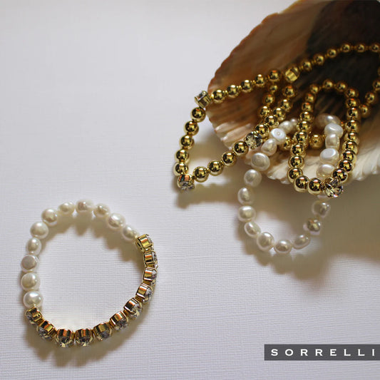 Pearl & Crystal Stretch Bracelet - 4BFJ41BGMDP