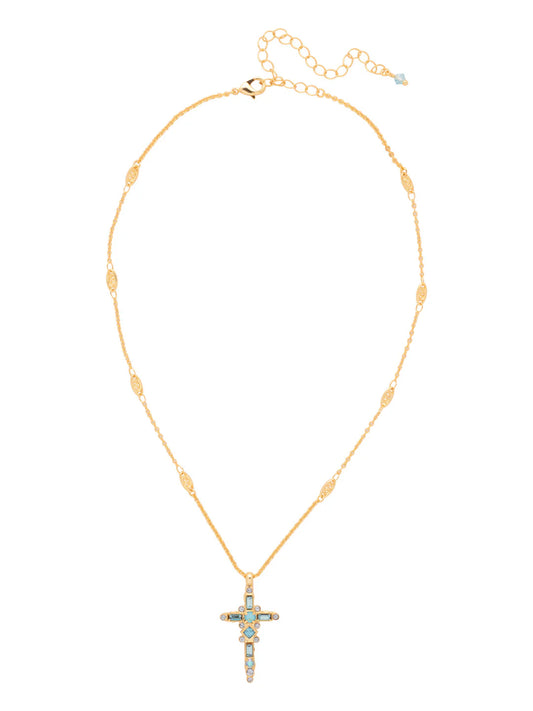 Dierdre Cross Pendant Necklace-Ocean