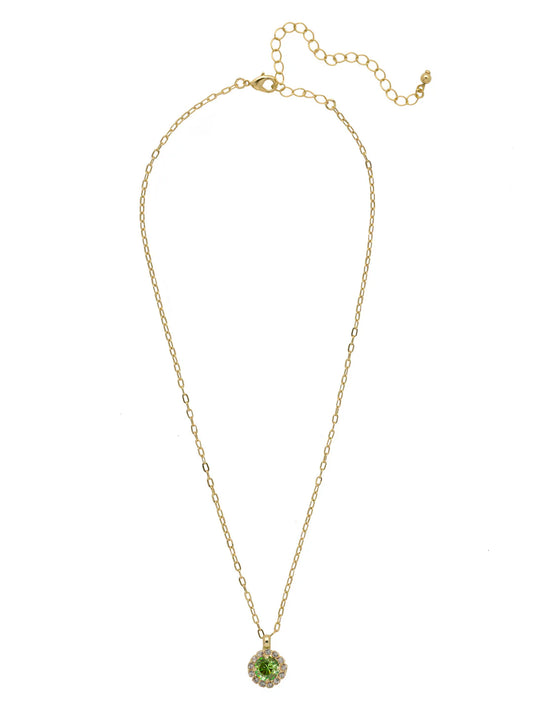 Haute Halo Pendant Necklace- Peridot- NEX10BGPER