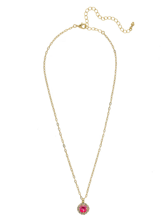 Haute Halo Pendant Necklace- Royal Red Delite-NEX10BGRRD