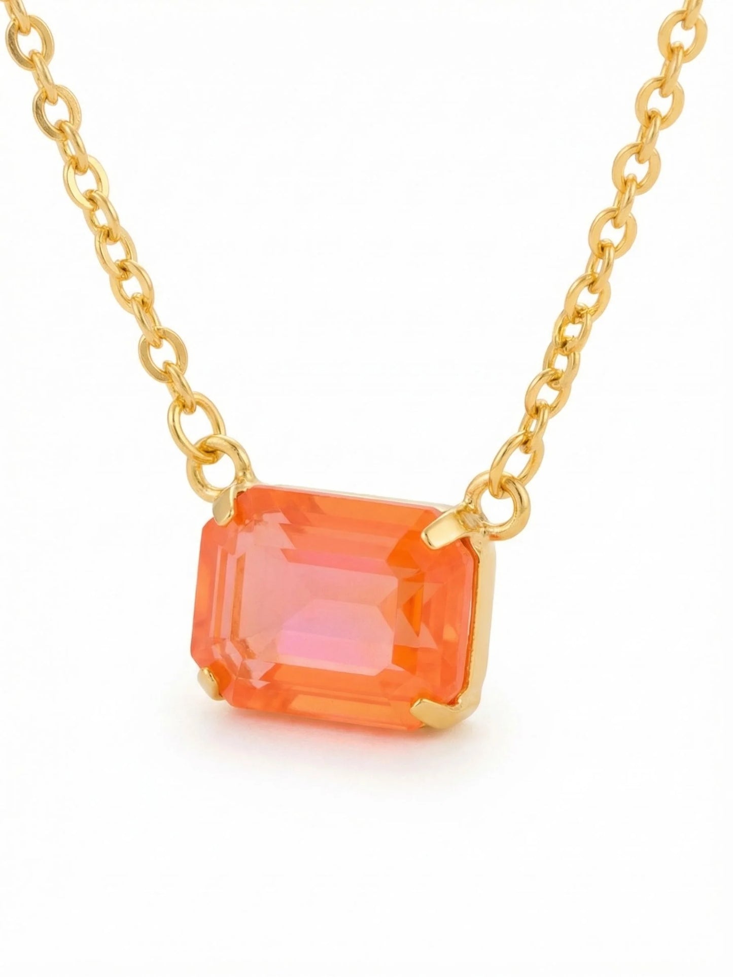 Octavia Single Crystal Pendant Necklace- Electric Hyacinth