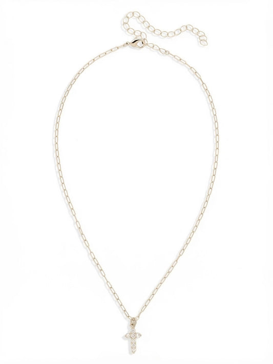 Crystal Cross Pendant Necklace - NFM7PDCRY