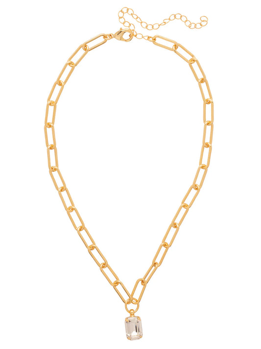 Nia Emerald Pendant Necklace- Crystal