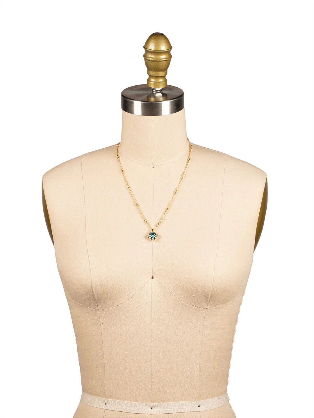 Izzy Decorated Pendant Necklace-Aqua