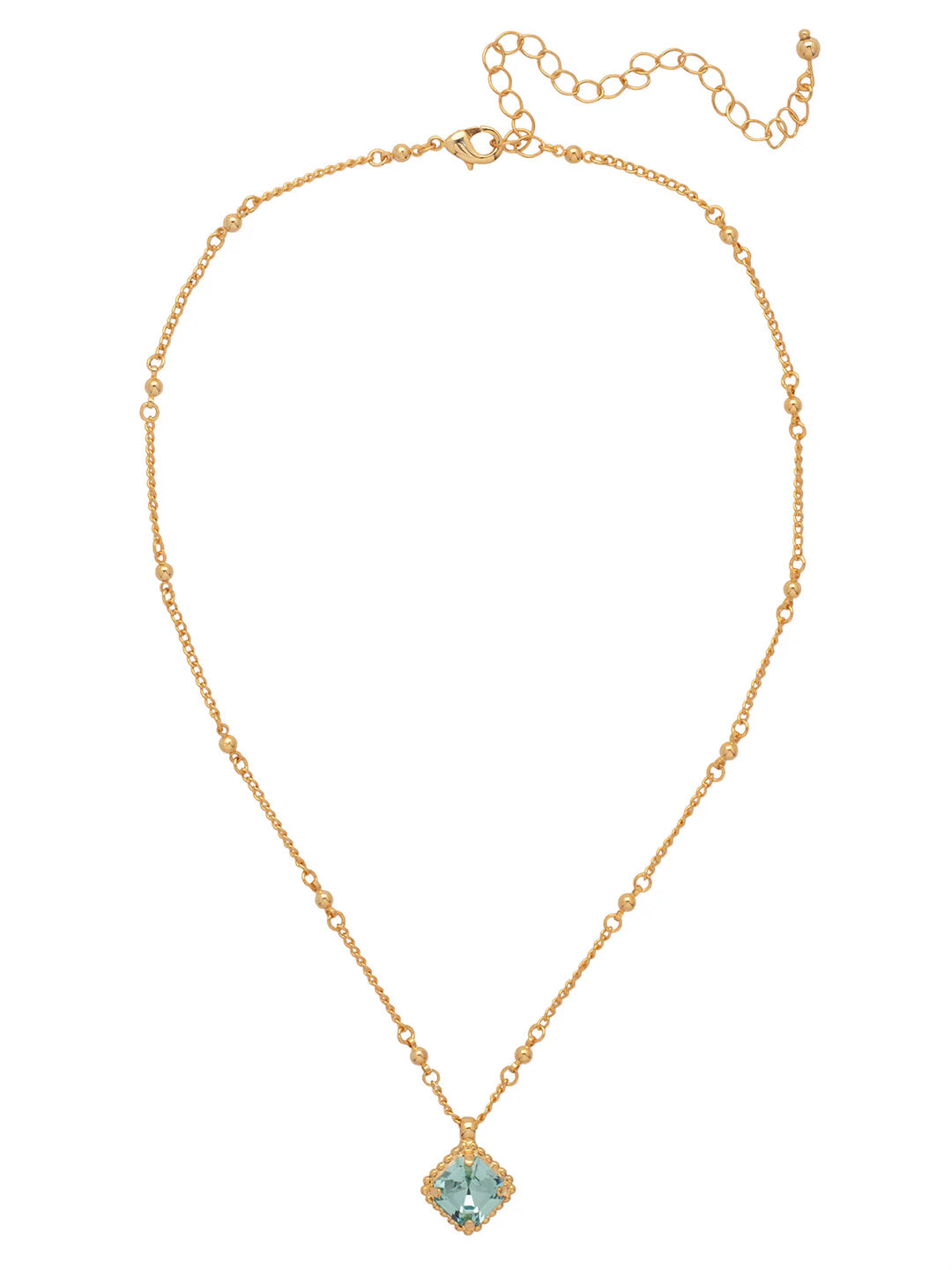 Izzy Decorated Pendant Necklace-Aqua