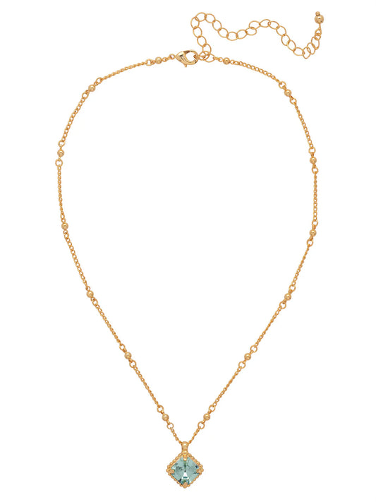 Izzy Decorated Pendant Necklace-Aqua