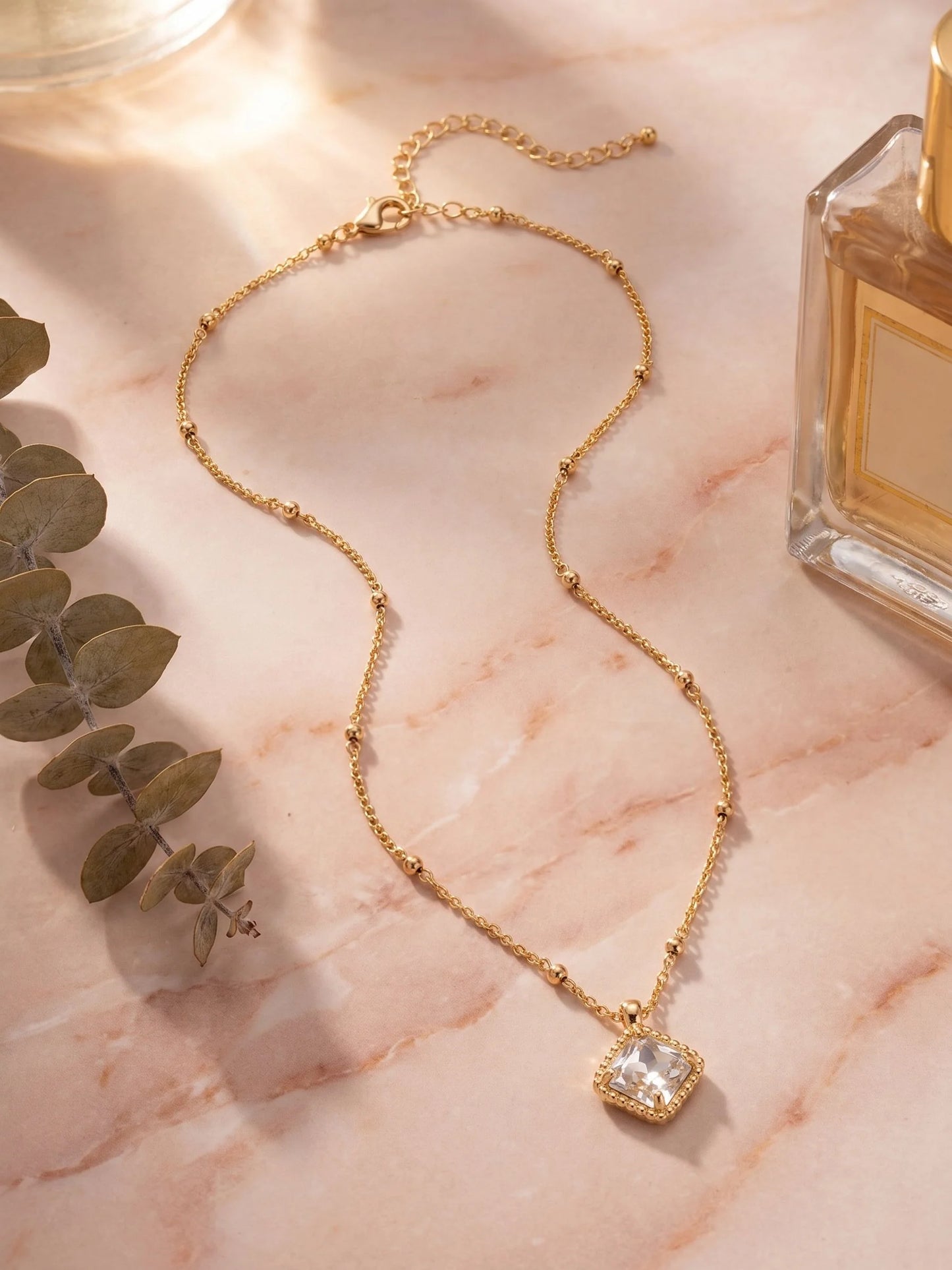Izzy Decorated Pendant Necklace- Crystal