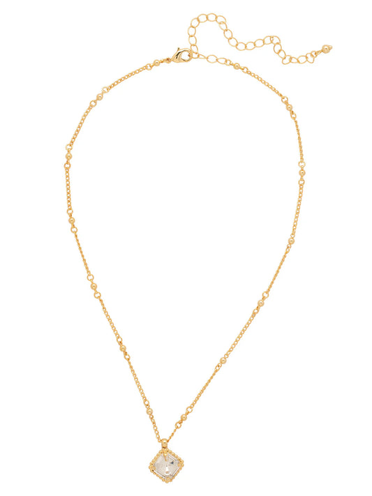 Izzy Decorated Pendant Necklace- Crystal