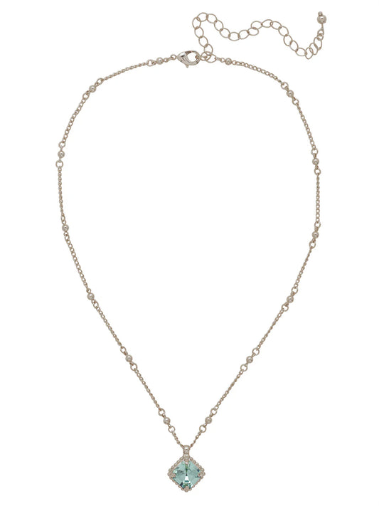 Izzy Decorated Pendant Necklace- Aquamarine