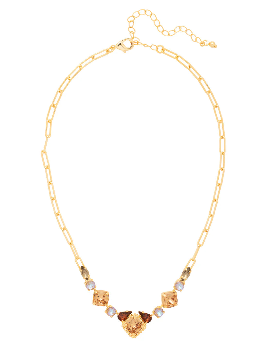 Izzy Tennis Necklace-Honey Bourbon