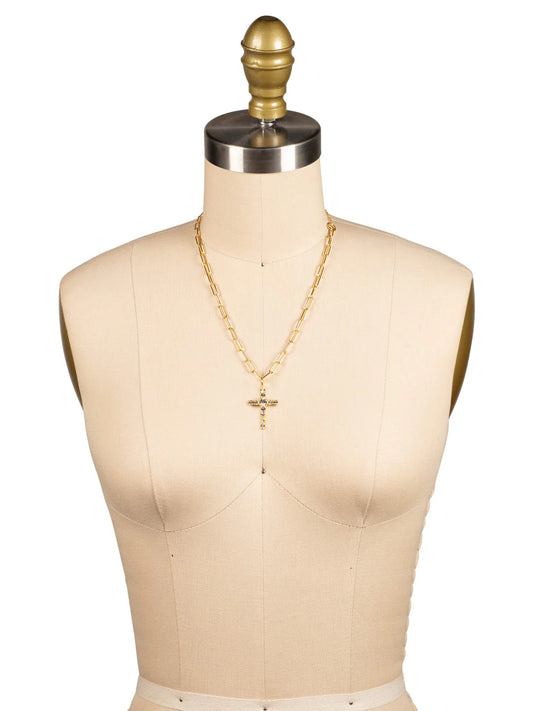 Cross Paperclip Pendant Necklace