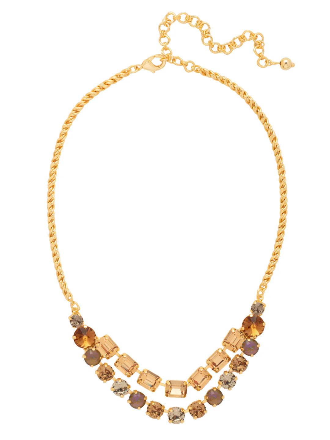Zelie Tennis Necklace-Honey Bourbon
