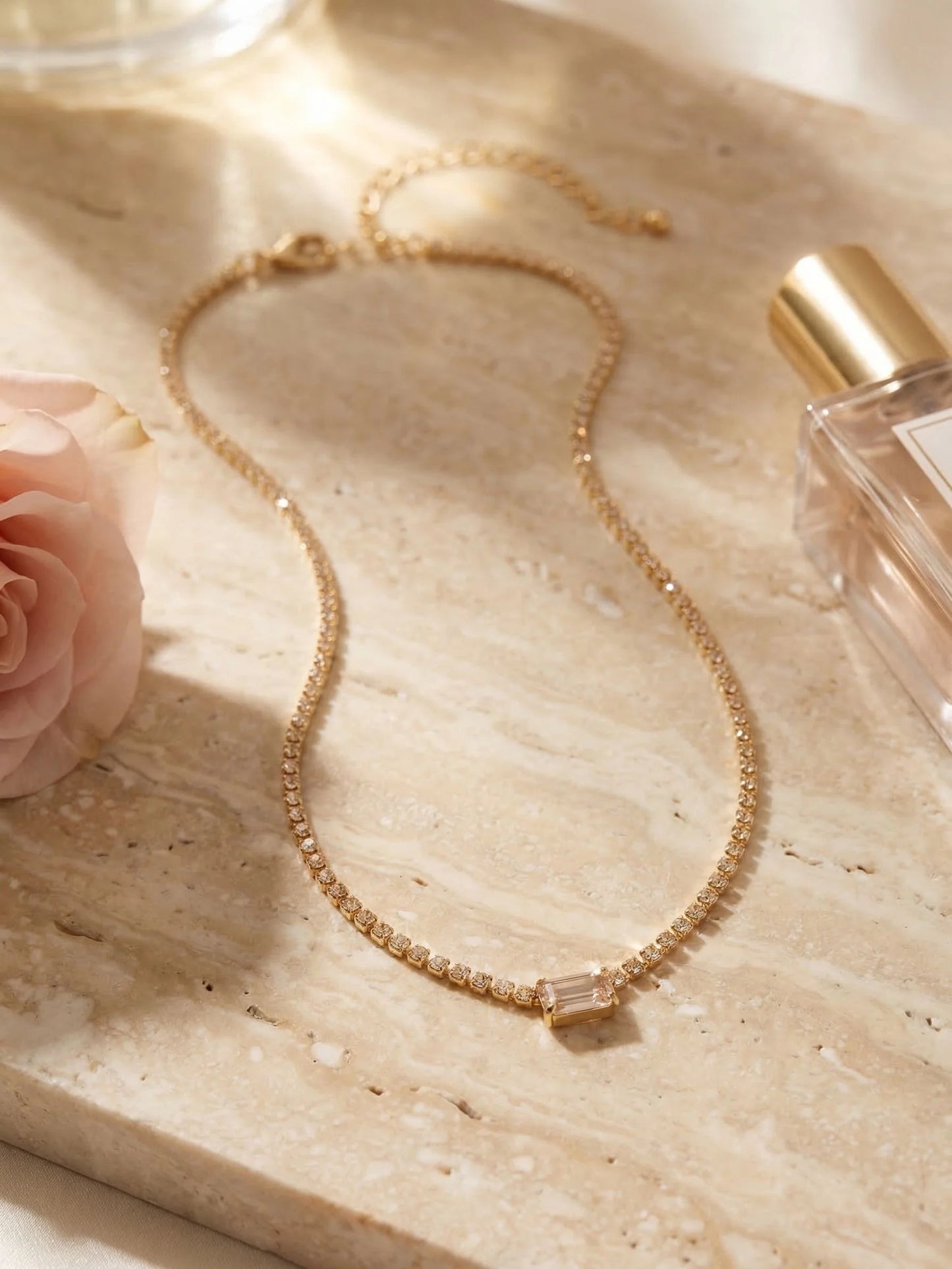 Mini Marnie Baguette Pendant Tennis Necklace