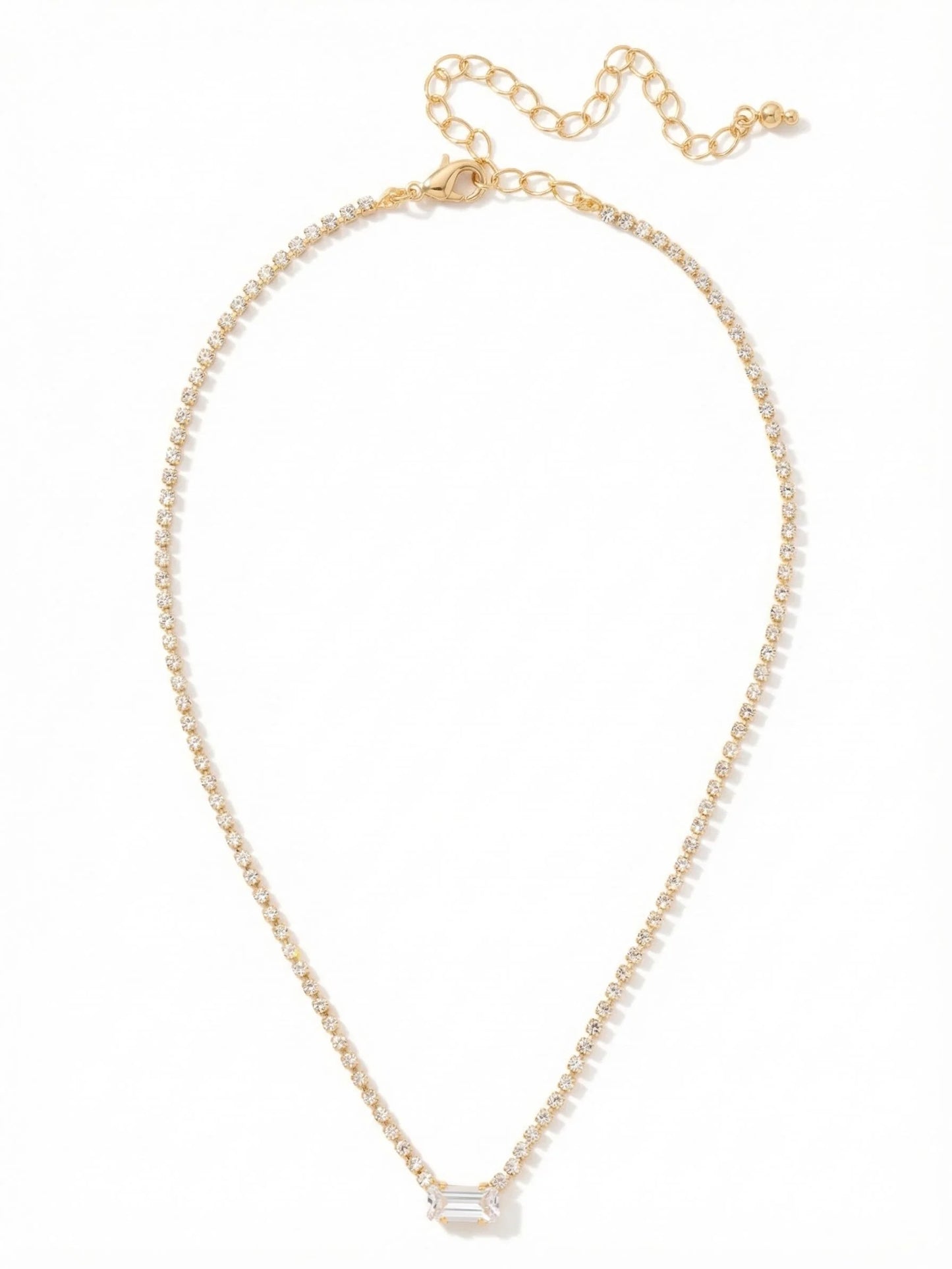 Mini Marnie Baguette Pendant Tennis Necklace