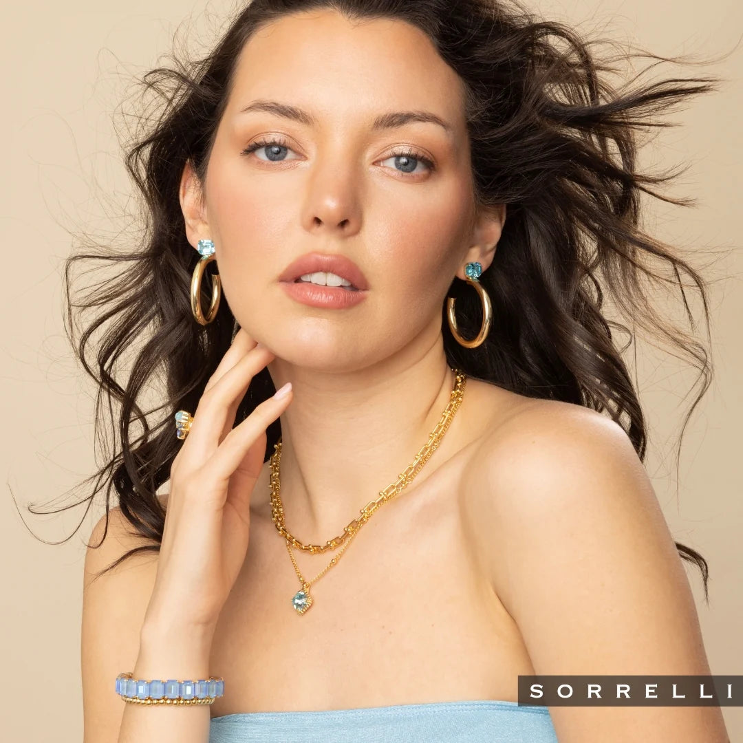 Izzy Decorated Pendant Necklace-Aqua