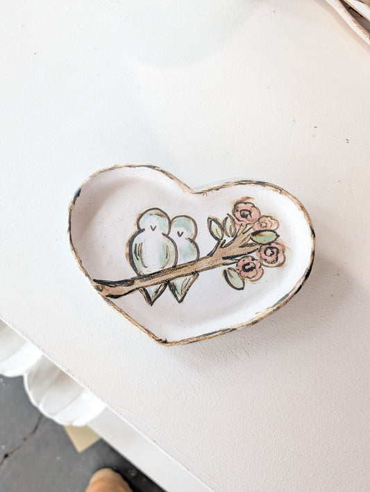 Etta B Love Birds trinket dish