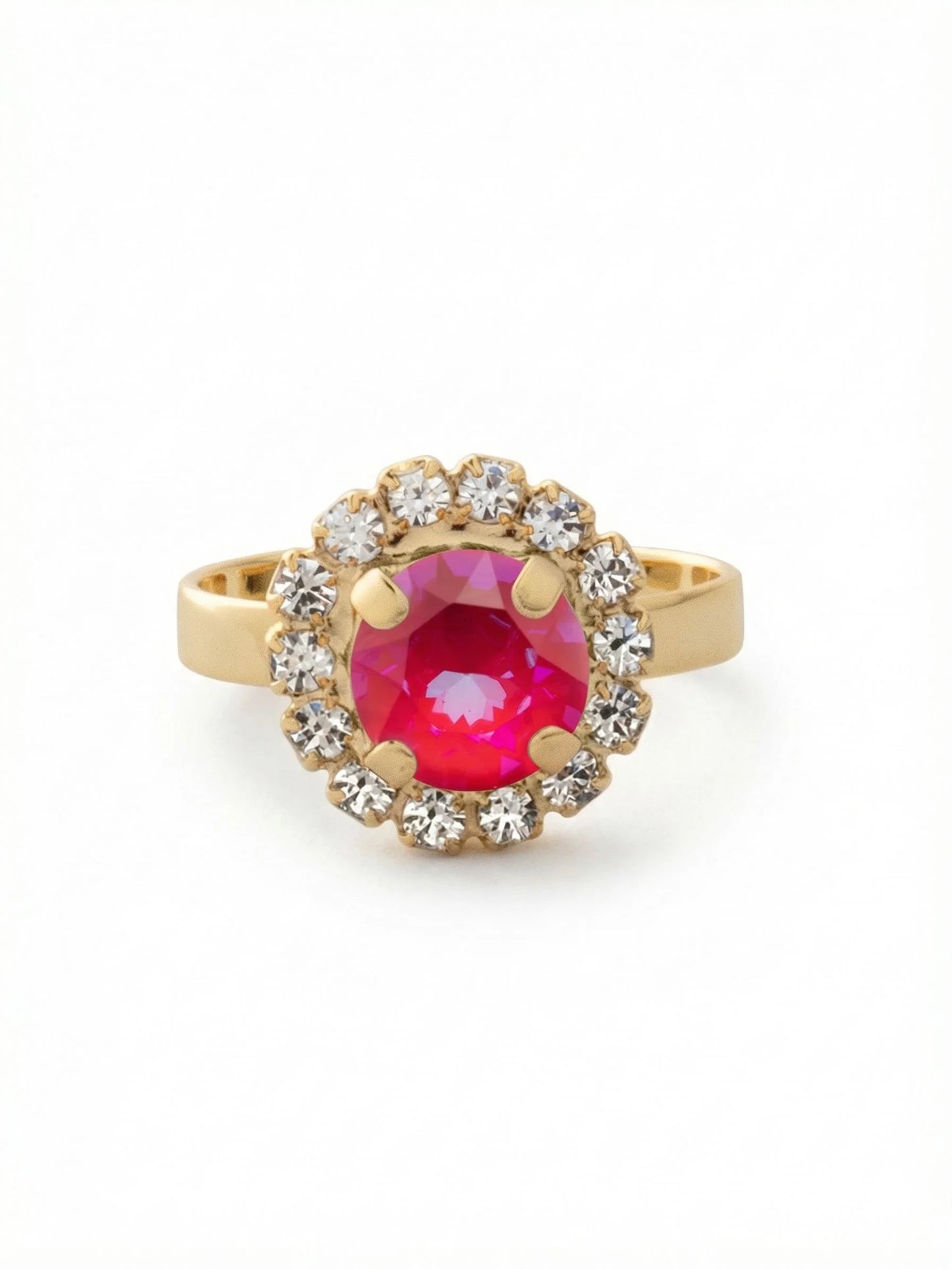 Haute Halo Cocktail Ring- Royal Red