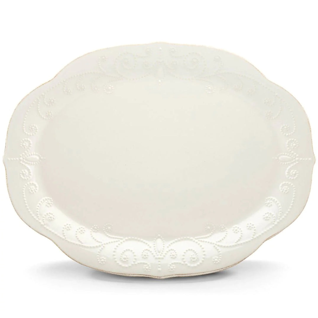 French Perle White Oval Platter