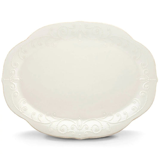 French Perle White Oval Platter