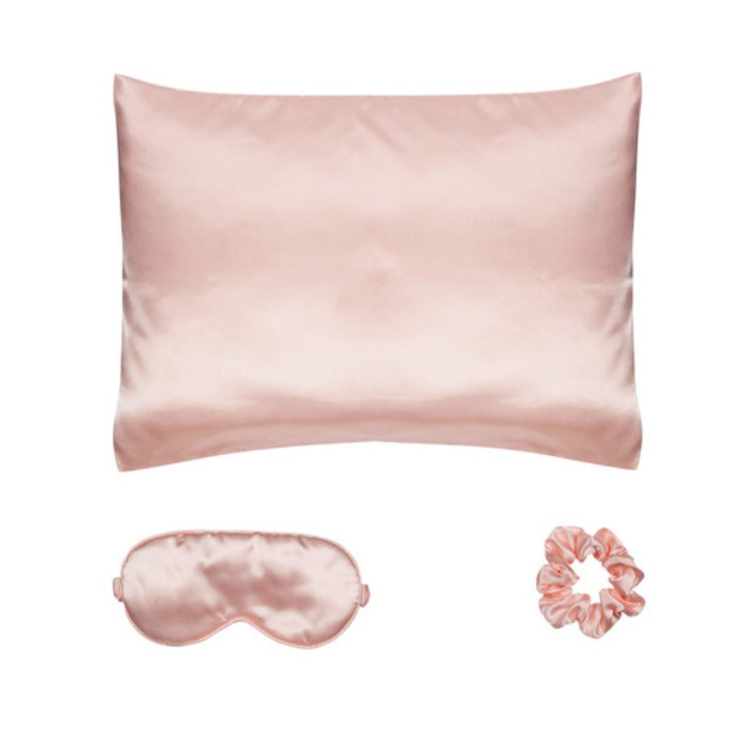3 Piece Satin Pillow Case/Eye mask/Scrunchie