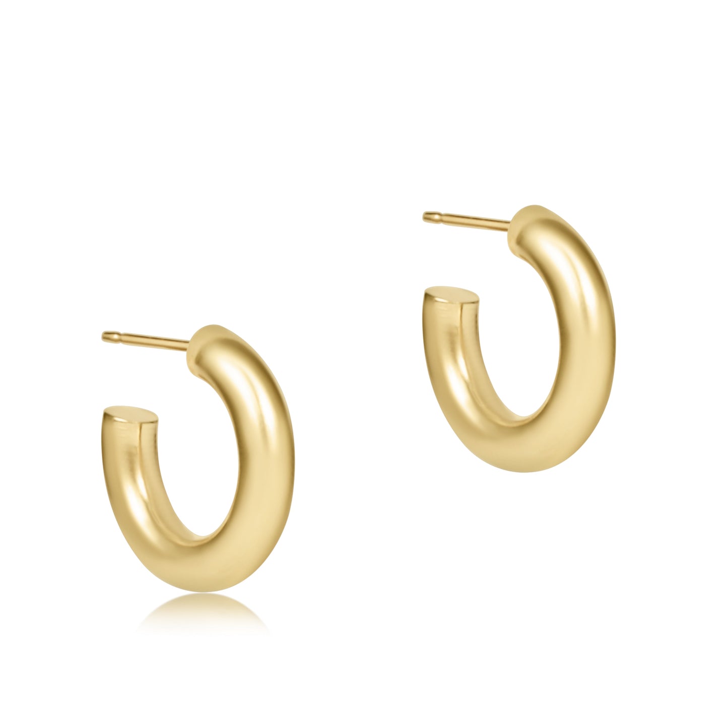 enewton Round Gold 0.5" Post Hoop Smooth 4mm Gold Earrings