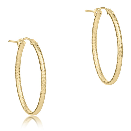 Oval Gold 1" Hoop-Textured Gold