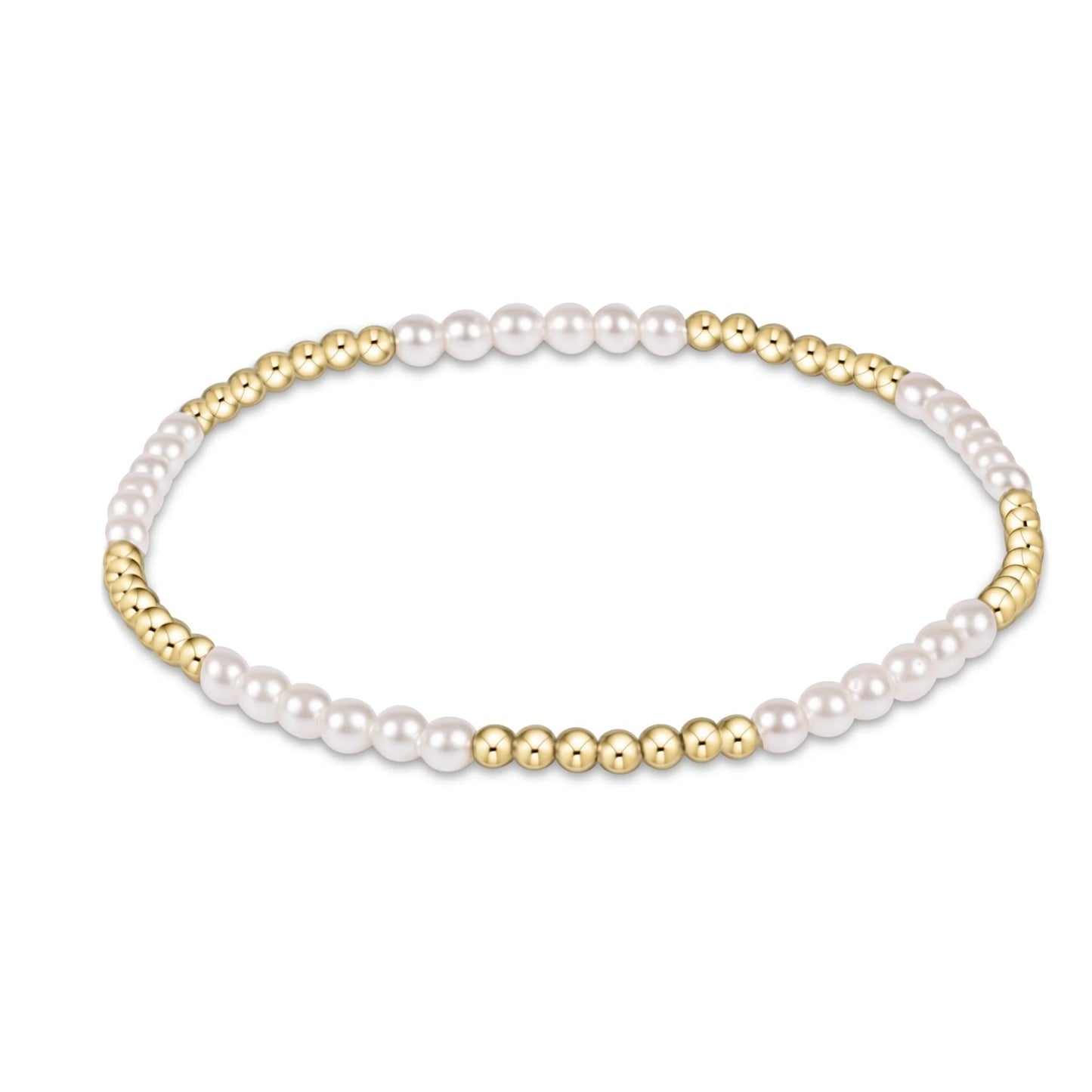Pearl Classic Blissful Pattern 2.5mm Gold-3mm Pearl bracelet
