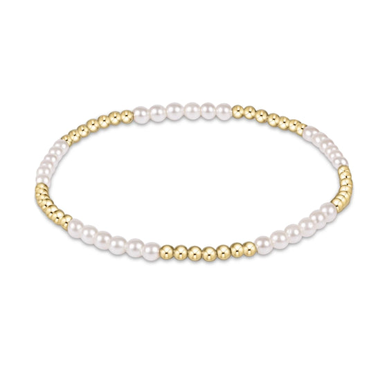 Pearl Classic Blissful Pattern 2.5mm Gold-3mm Pearl bracelet