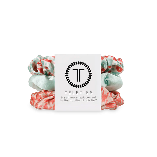 Calming Coral 3-pack Large Silk Scrunchies