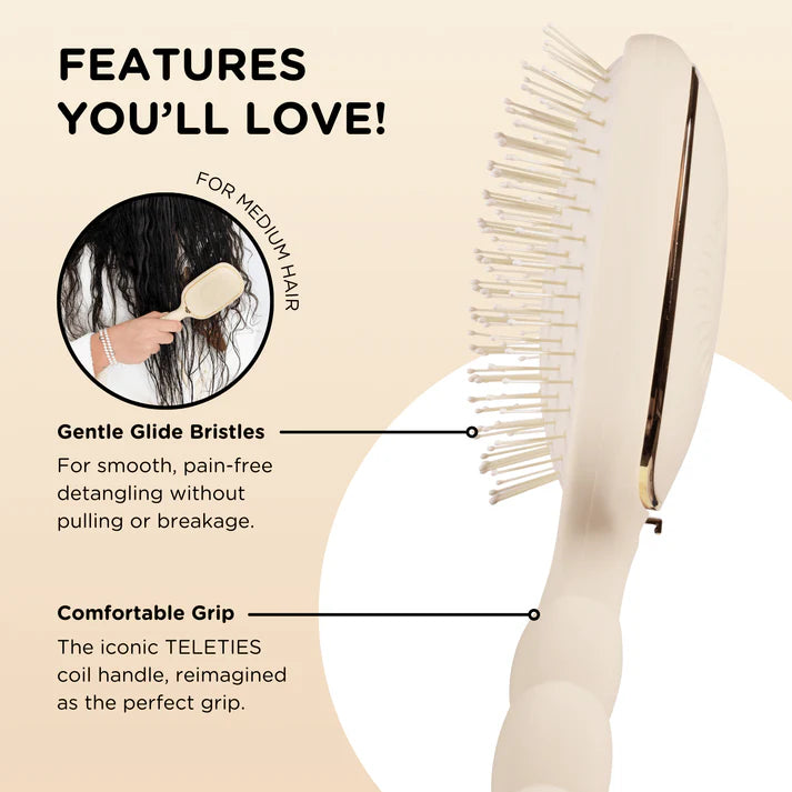 Detangler Hair Brush for Medium Hair-Tan