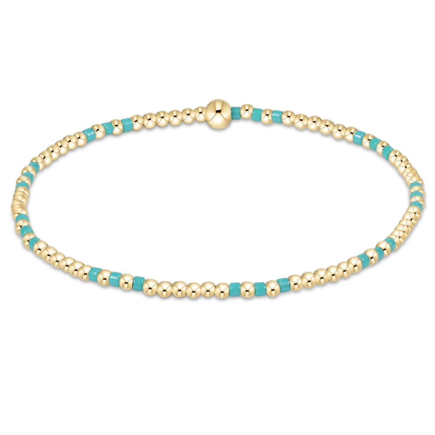 Hope Joy Pattern 2mm Bead Bracelet- Turquoise