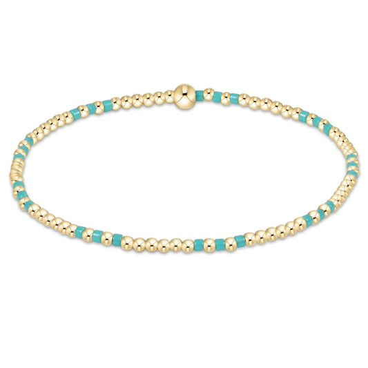 Hope Joy Pattern 2mm Bead Bracelet- Turquoise